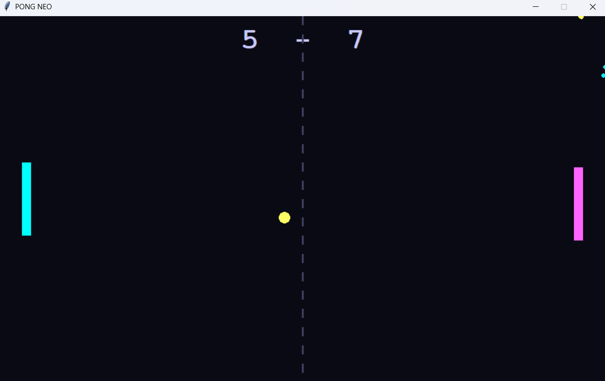 بازی Pong NEO - پروژه پایتون با Tkinter